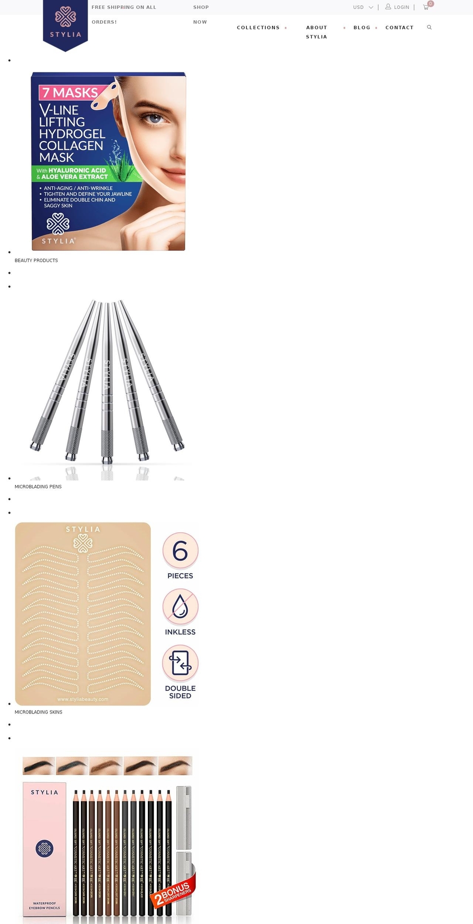 styliabeauty.com shopify website screenshot