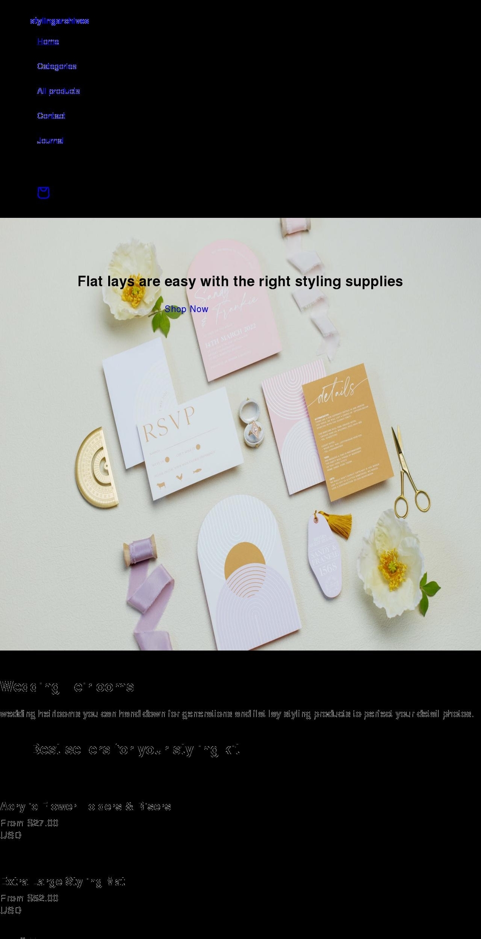 stylingarchives.com shopify website screenshot