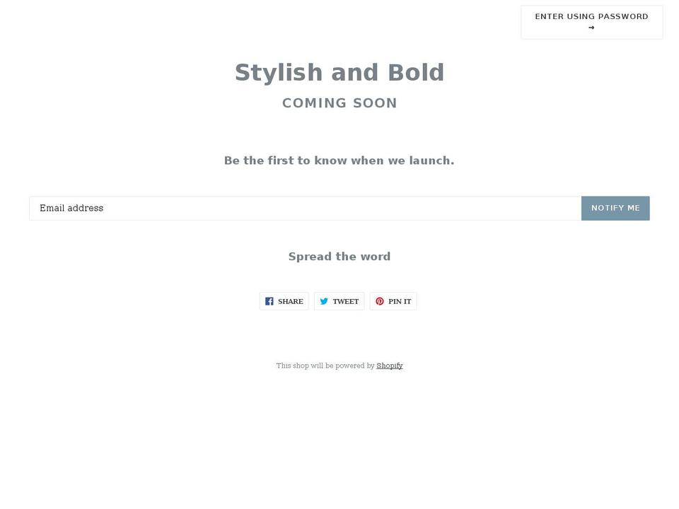 stylishandbold.com shopify website screenshot