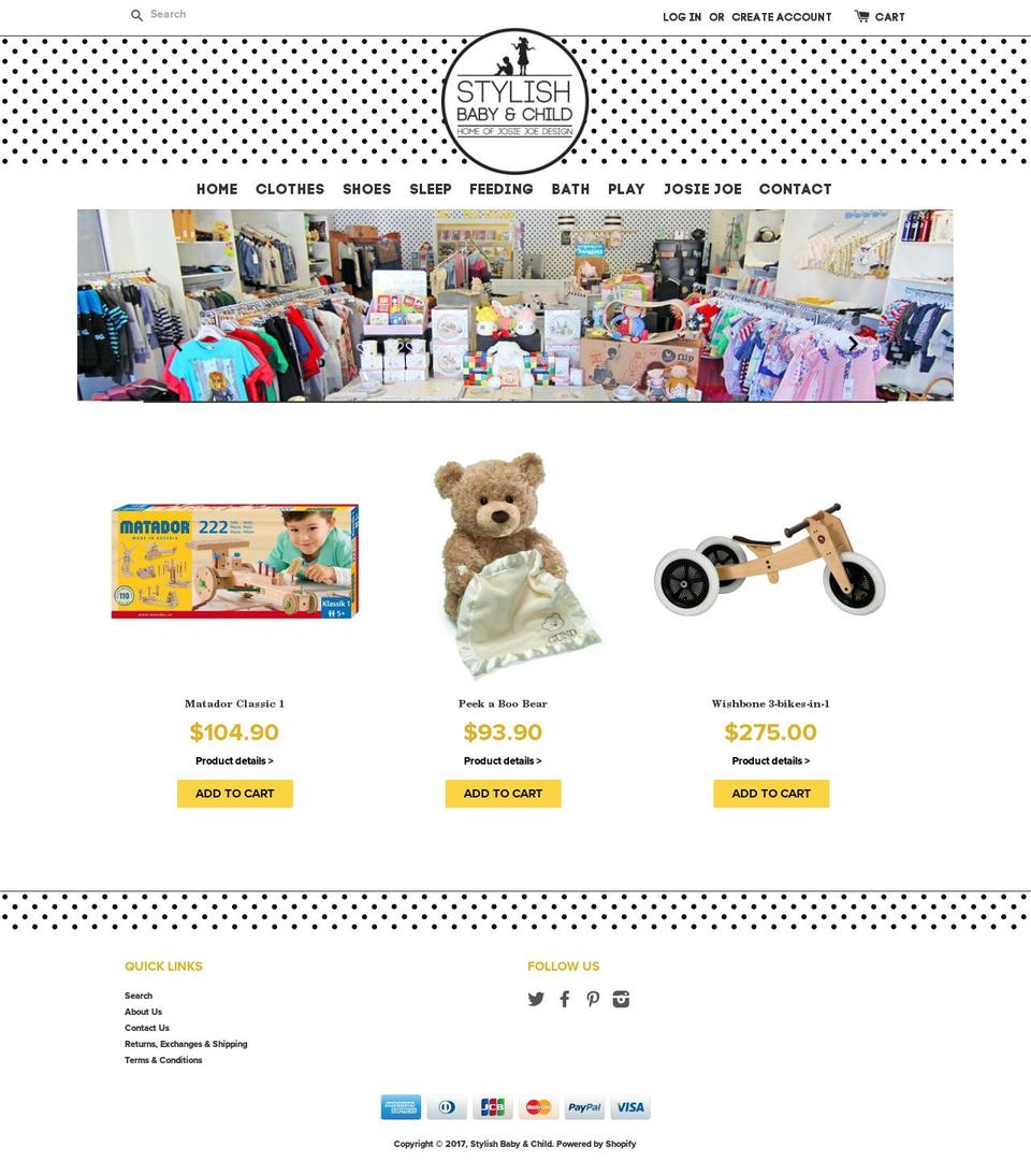 stylishbabyandchild.com shopify website screenshot