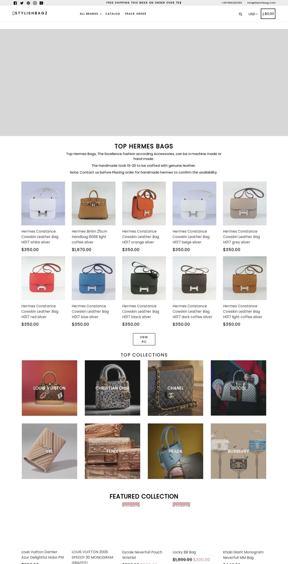 stylishbagz.com — Shopify storefront screenshot
