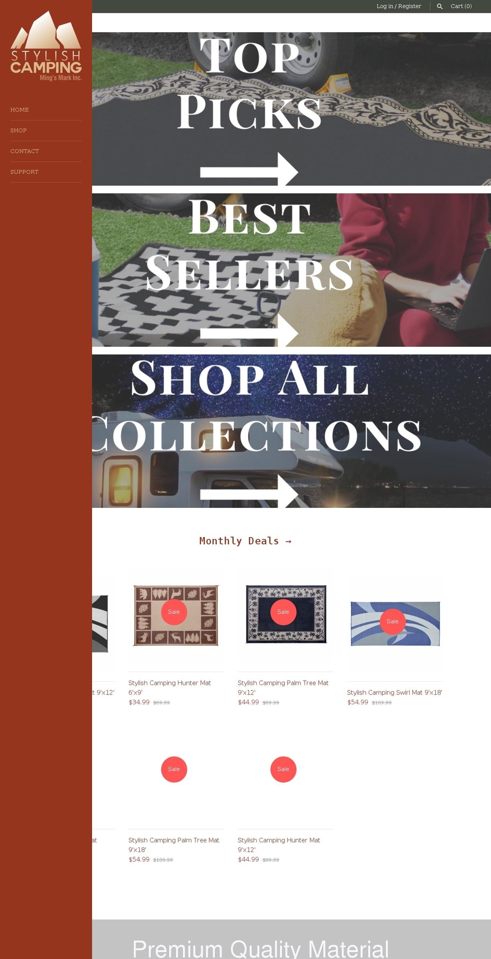 stylishcamping.com shopify website screenshot