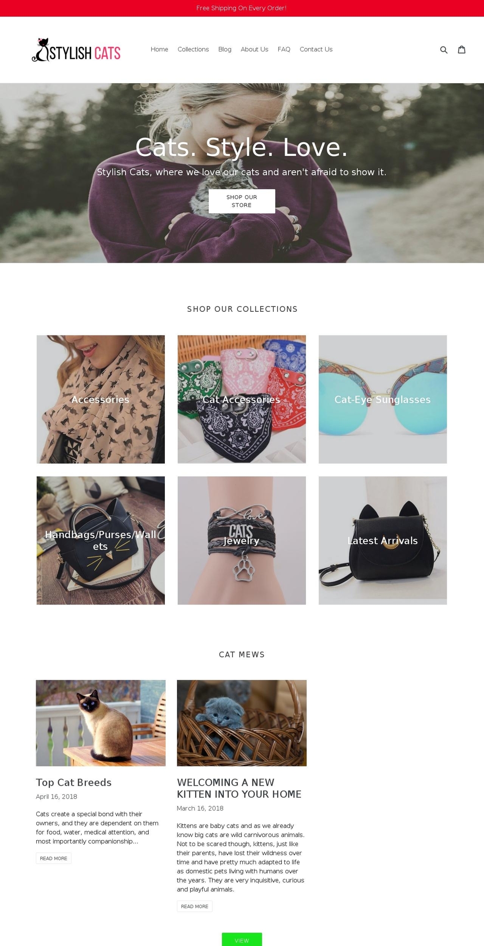 stylishcats.com — Shopify storefront screenshot