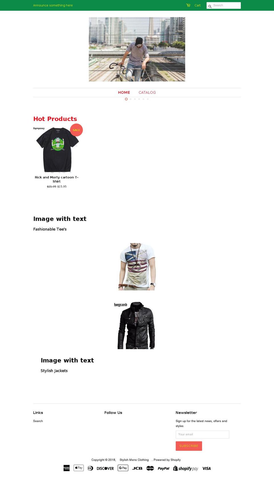 stylishmensclothing.com — Shopify storefront screenshot