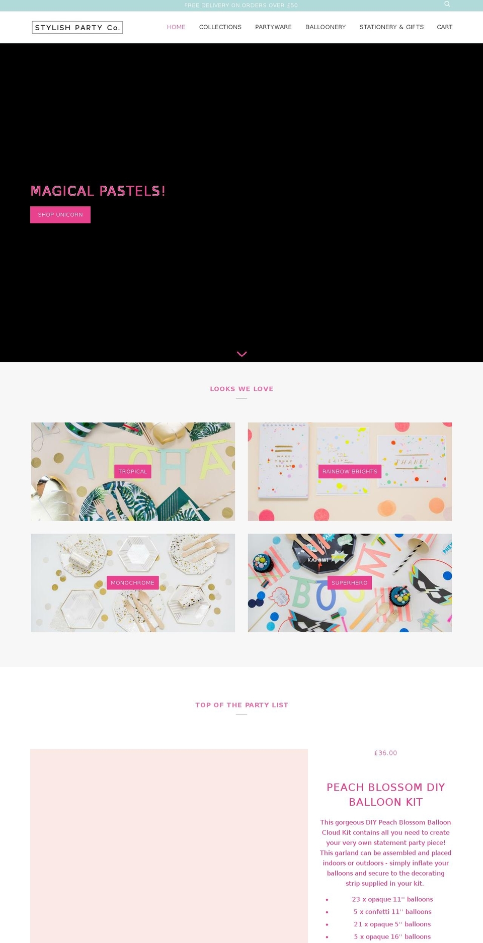 stylishpartyco.com — Shopify storefront screenshot