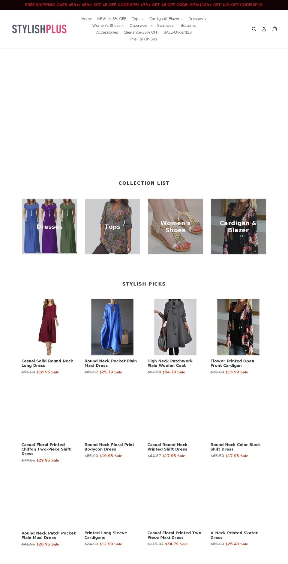 stylishplus.com — Shopify storefront screenshot
