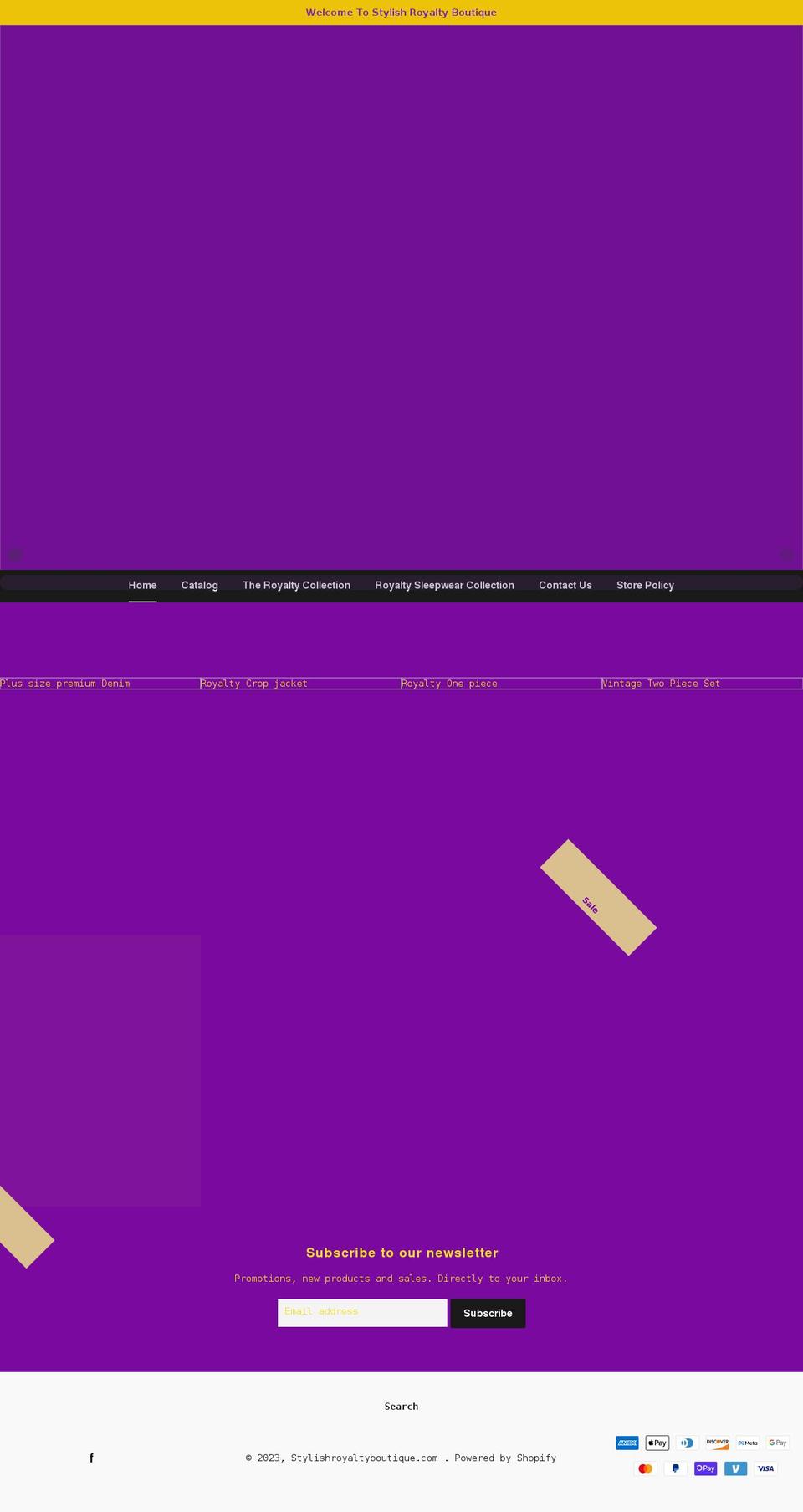 stylishroyaltyboutique.com shopify website screenshot