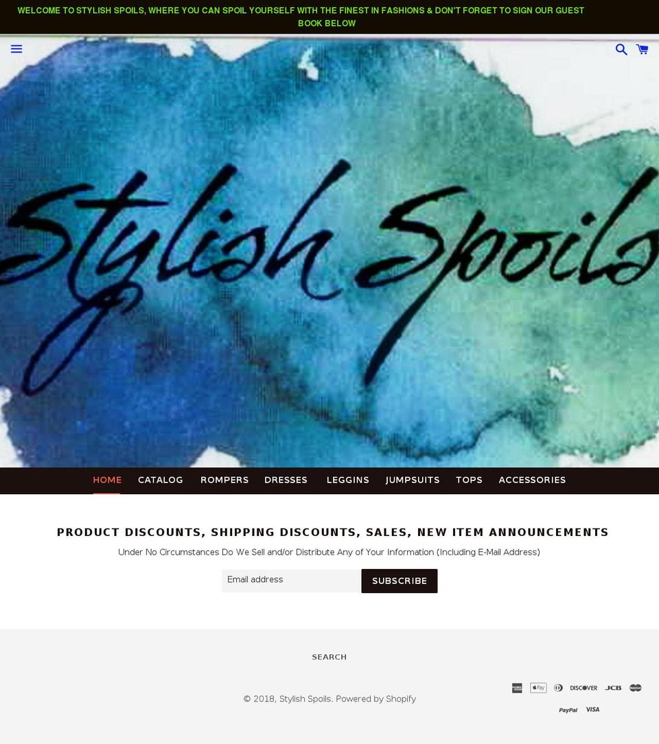 stylishspoils.com — Shopify storefront screenshot