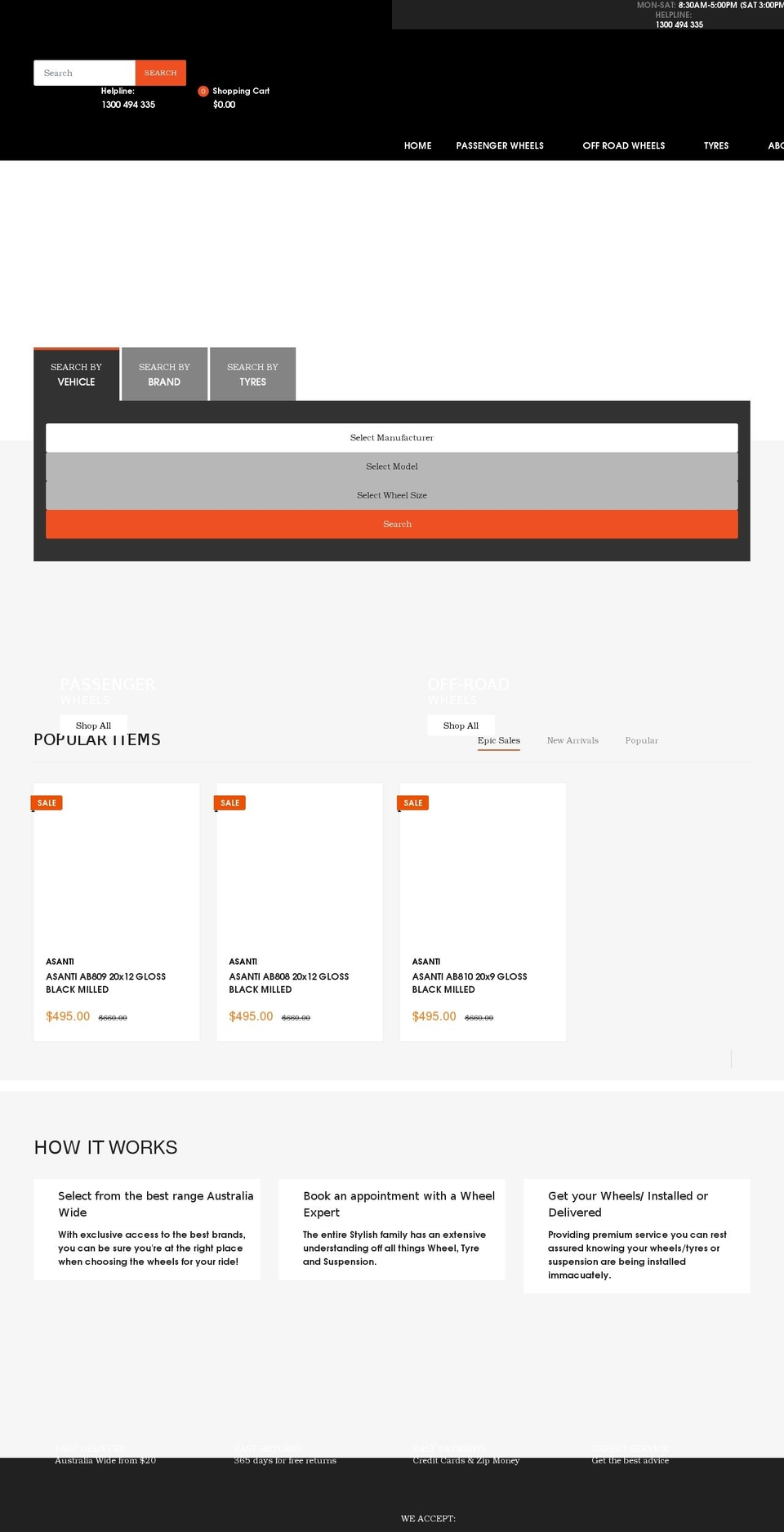 stylishwheels.com.au shopify website screenshot