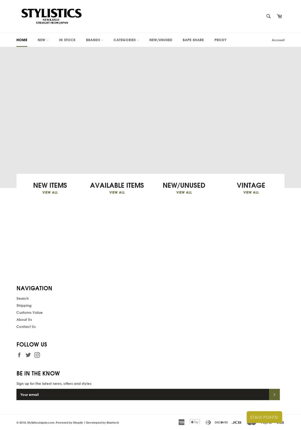 stylisticsjapan.com shopify website screenshot