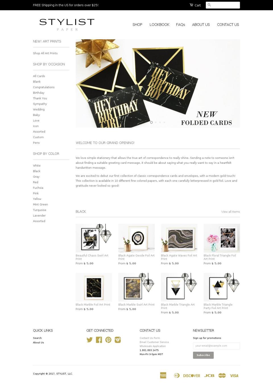 stylistpaper.com shopify website screenshot