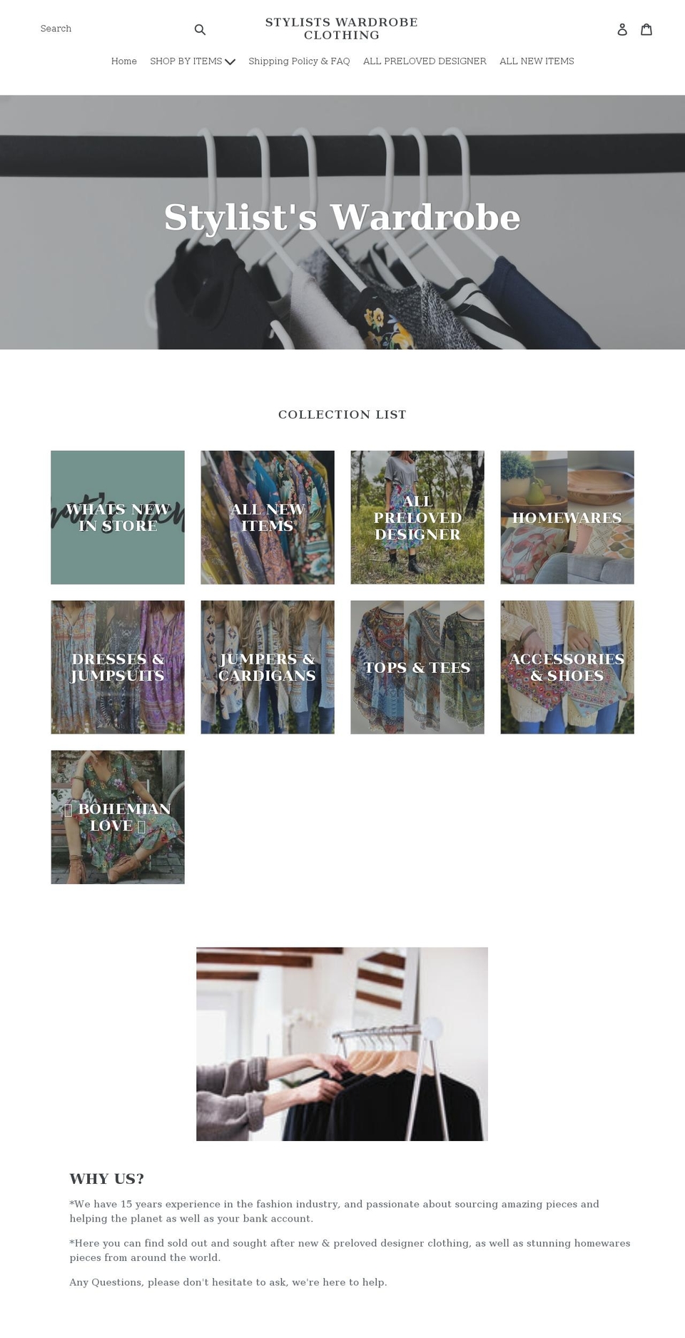 stylistswardrobe.com.au shopify website screenshot