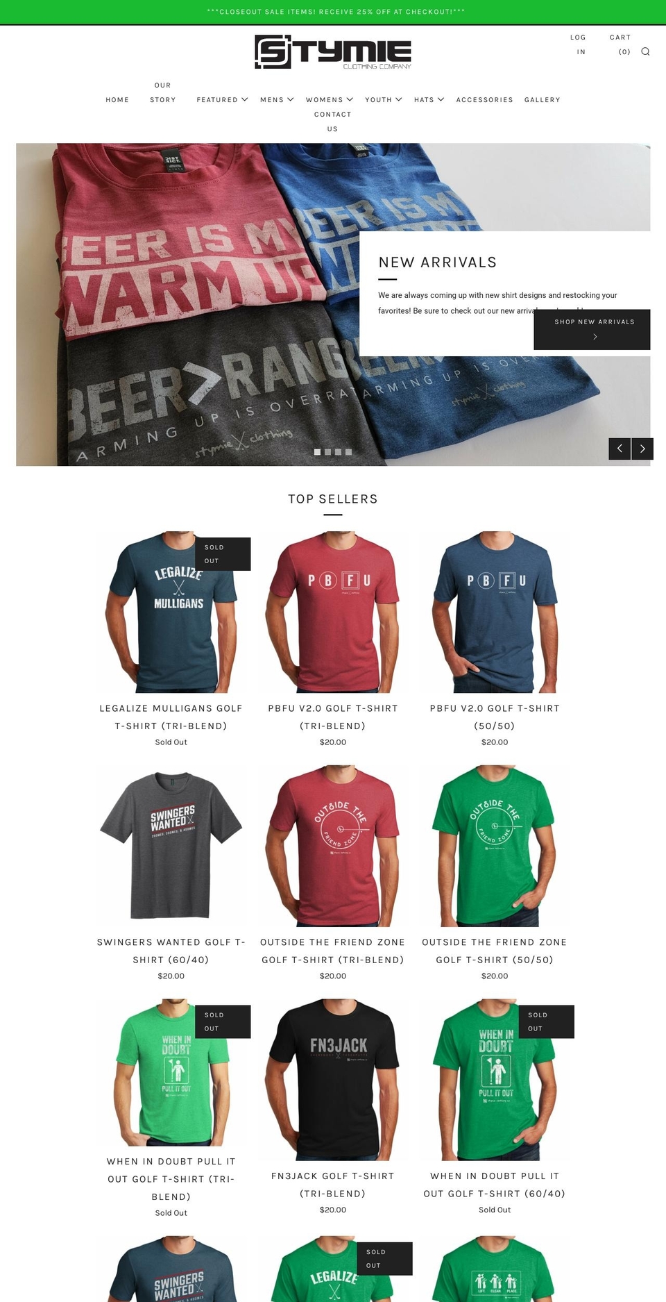 stymieclothing.com shopify website screenshot