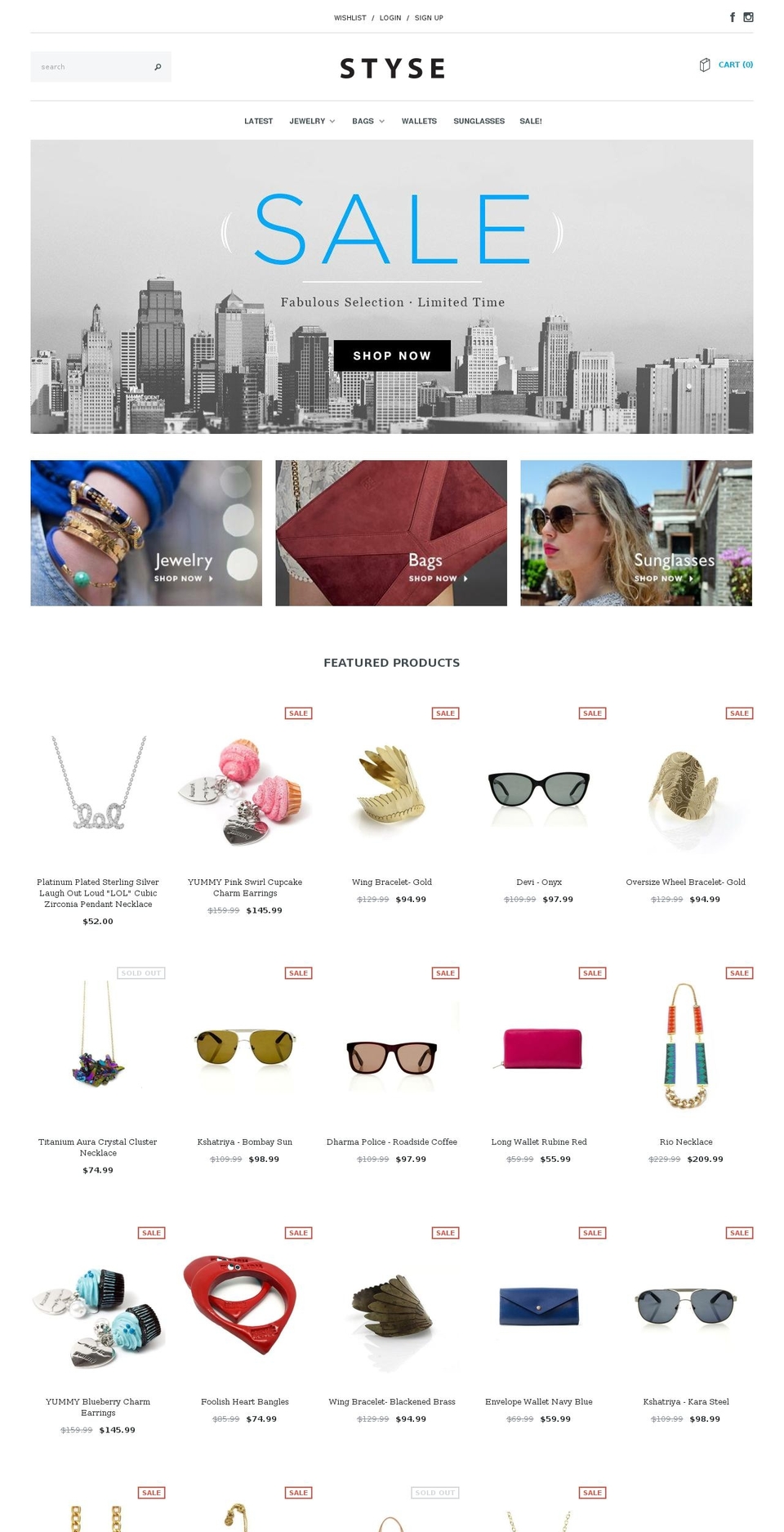 styse.com — Shopify storefront screenshot