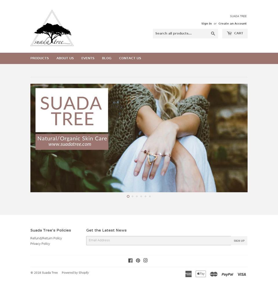 suadatree.com — Shopify storefront screenshot