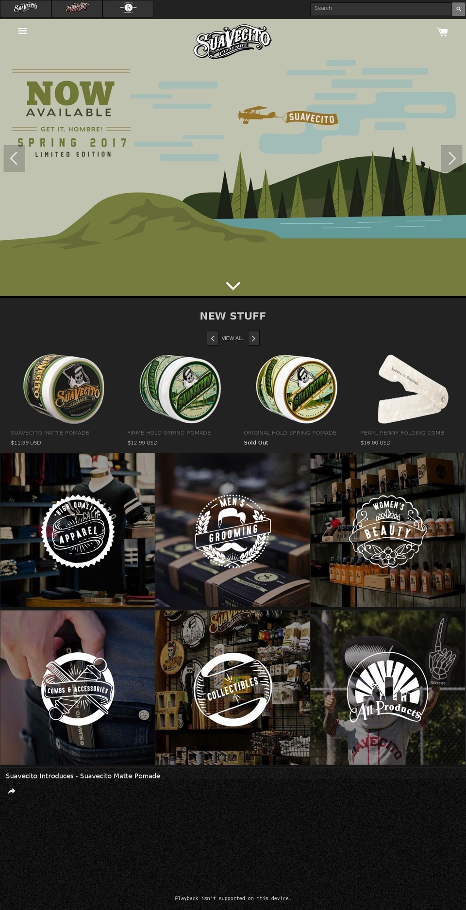 suavecito.us shopify website screenshot