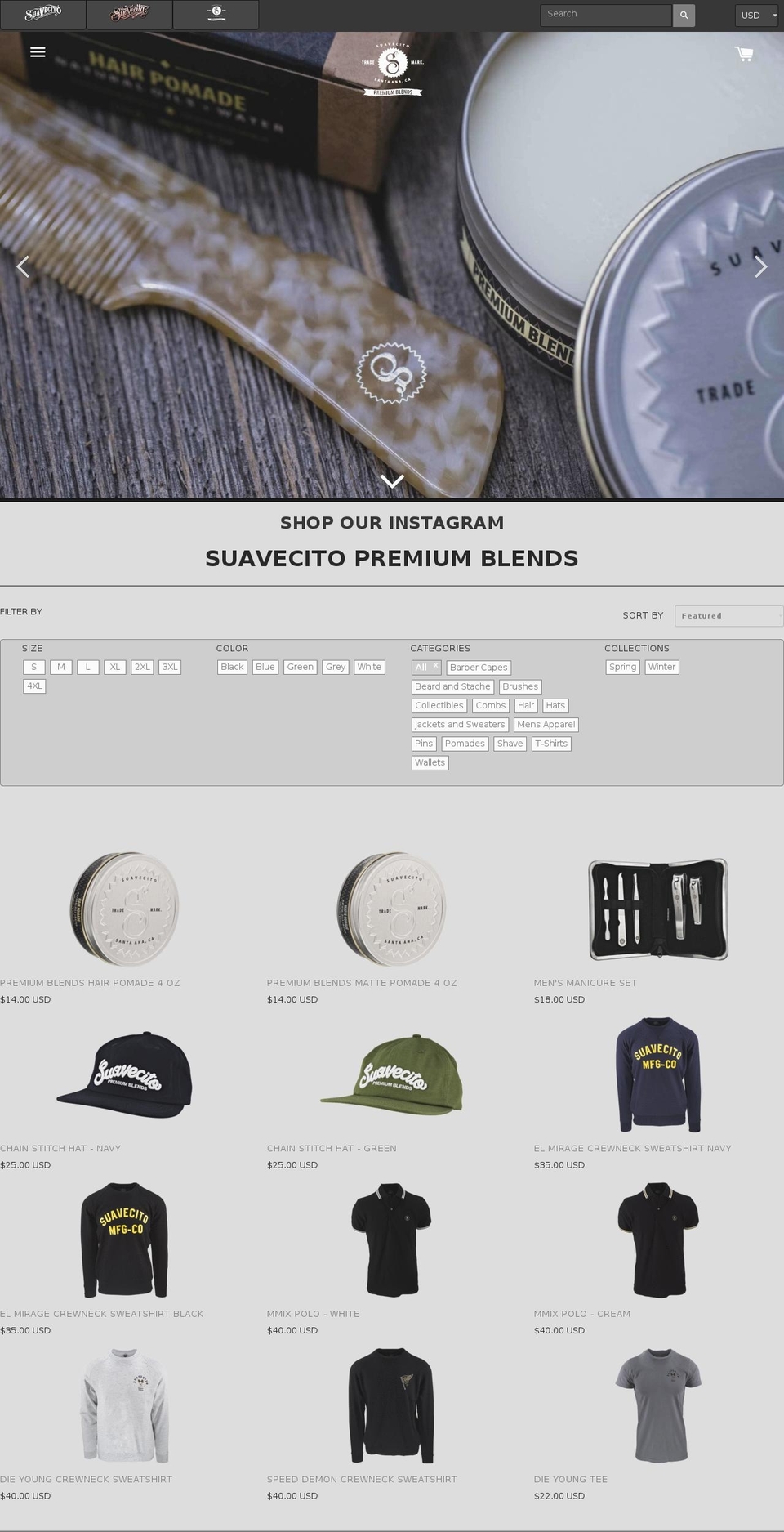 Suavecito 2017 2.4.3 Shopify theme site example suavecitopremiumblends.com