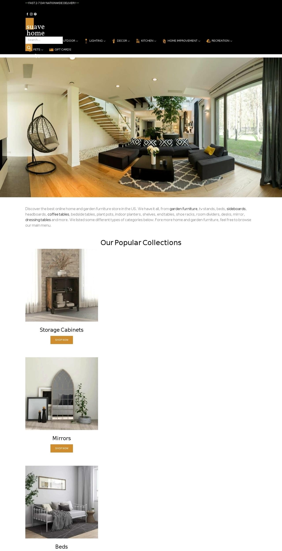 suavehome.com — Shopify storefront screenshot