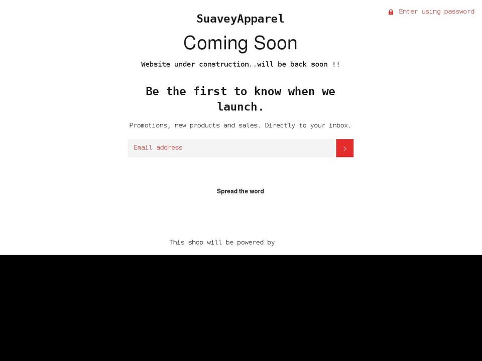 suaveyapparel.com shopify website screenshot