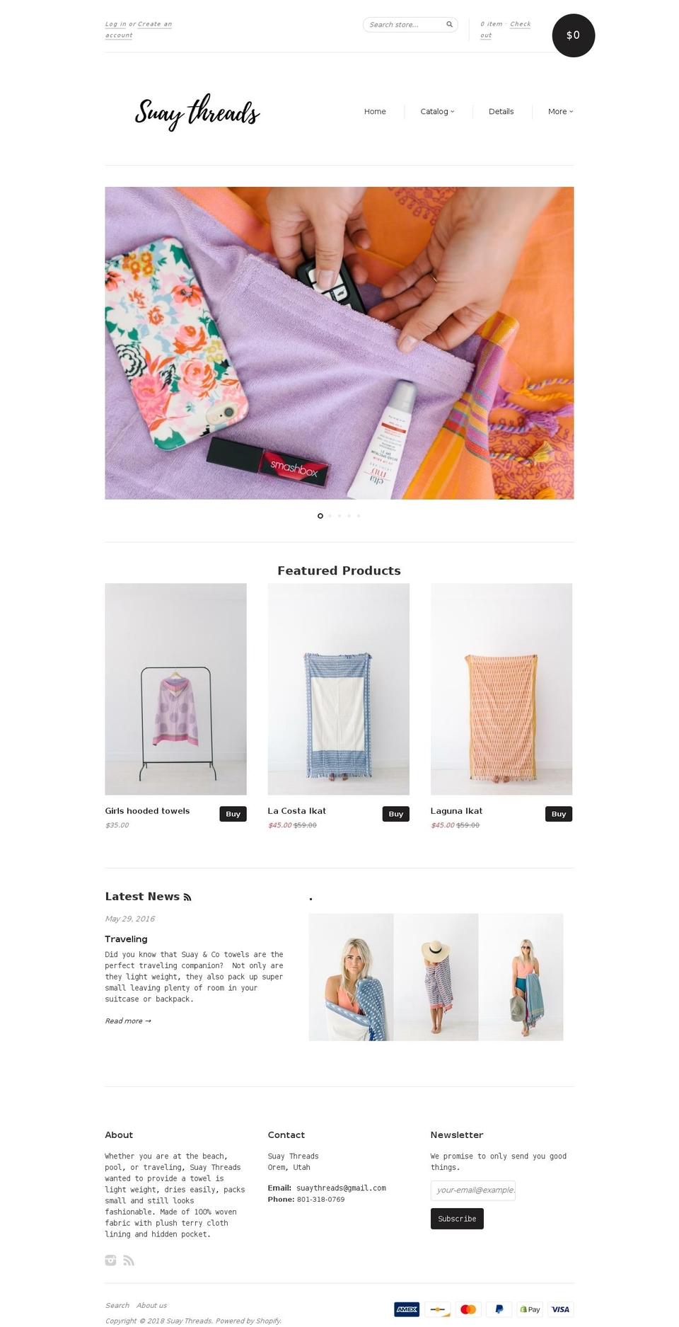 suaythreads.com — Shopify storefront screenshot