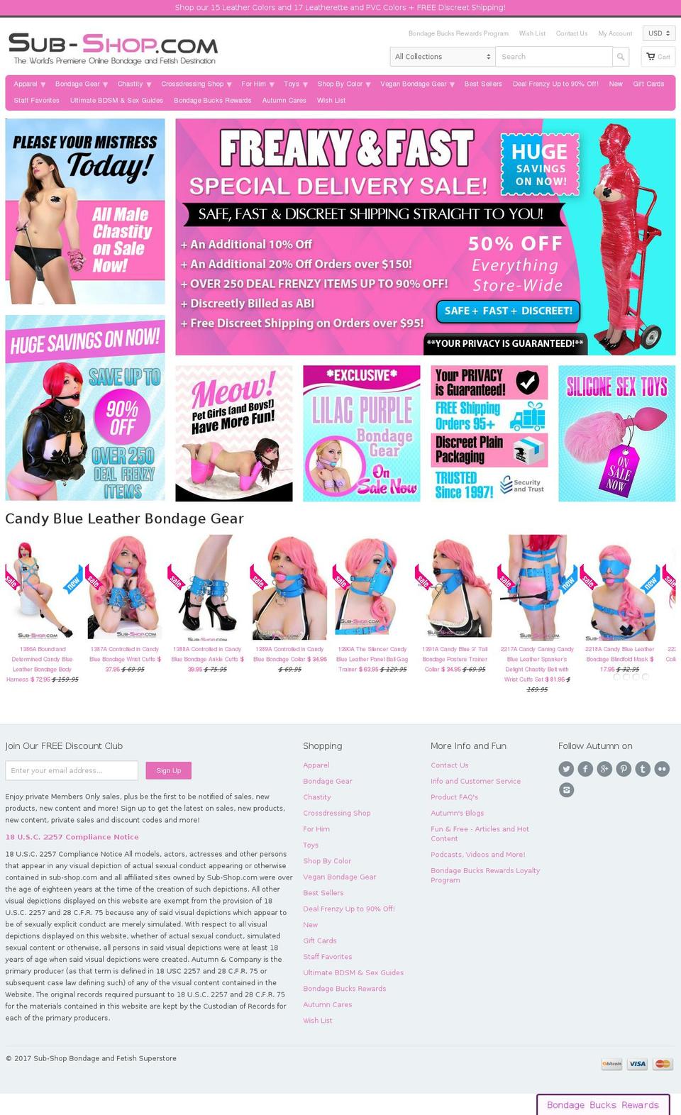 Avone Shopify theme site example sub-shop.com