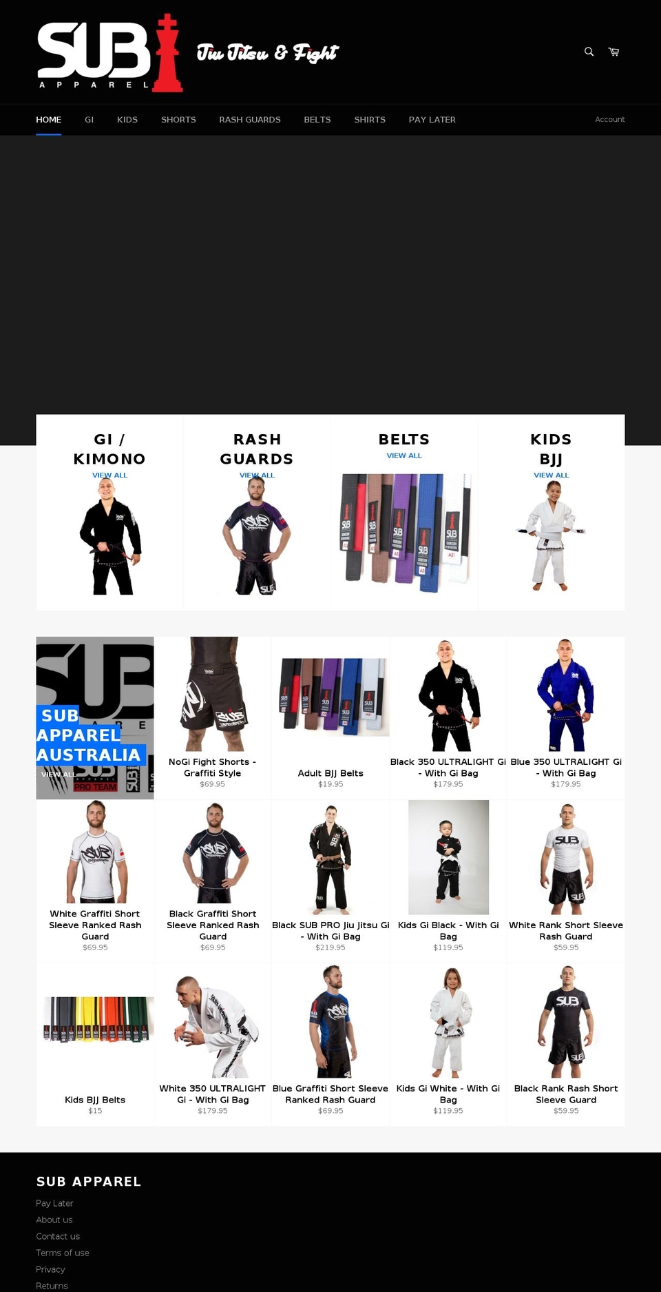 subapparel.com shopify website screenshot