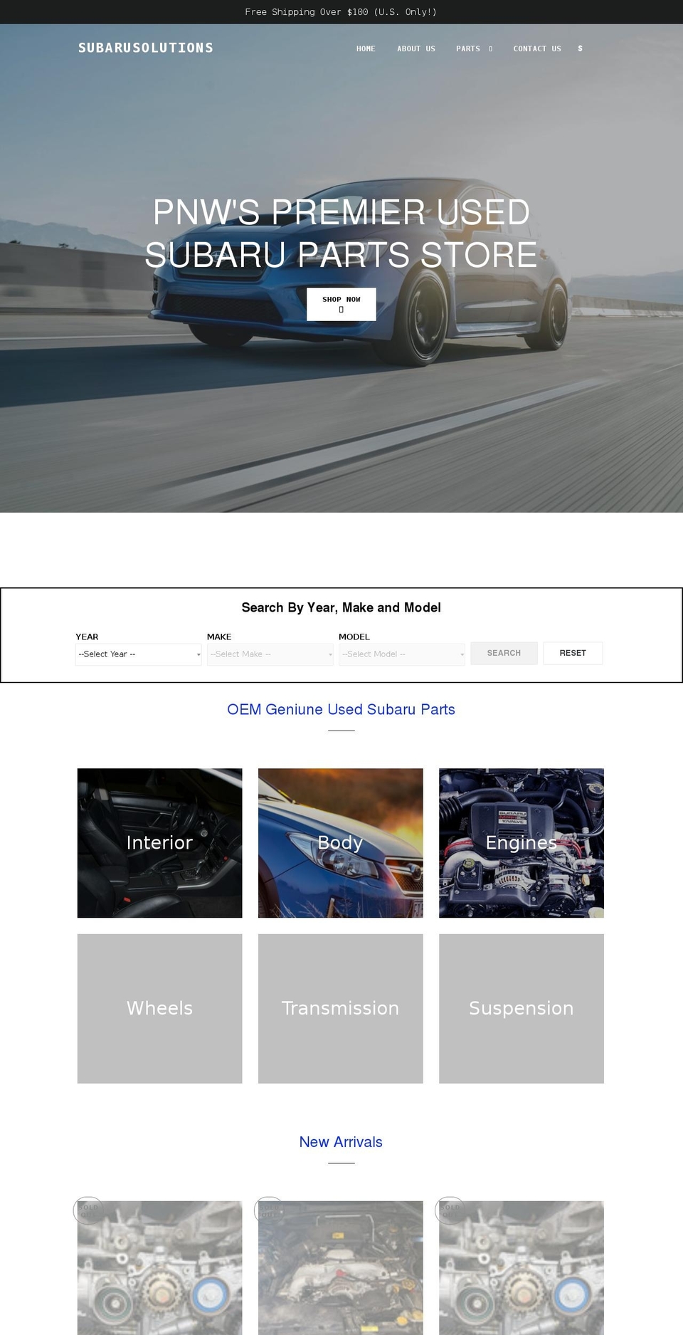 subarusolutionsnw.com shopify website screenshot