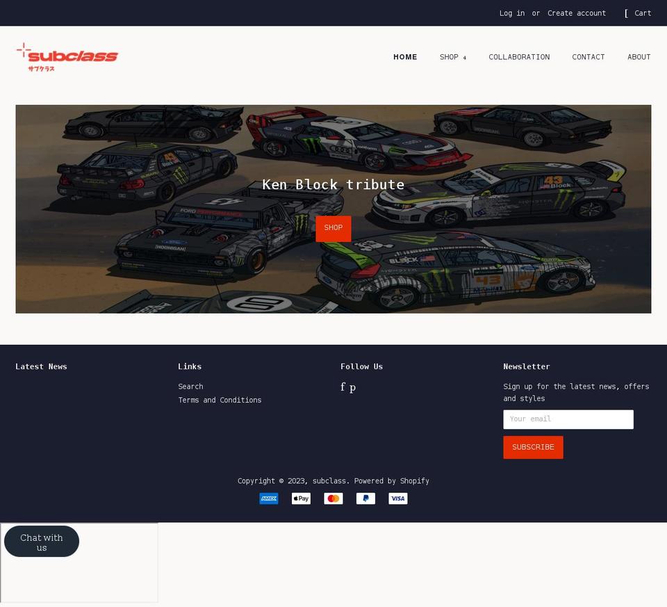 subclass.me shopify website screenshot