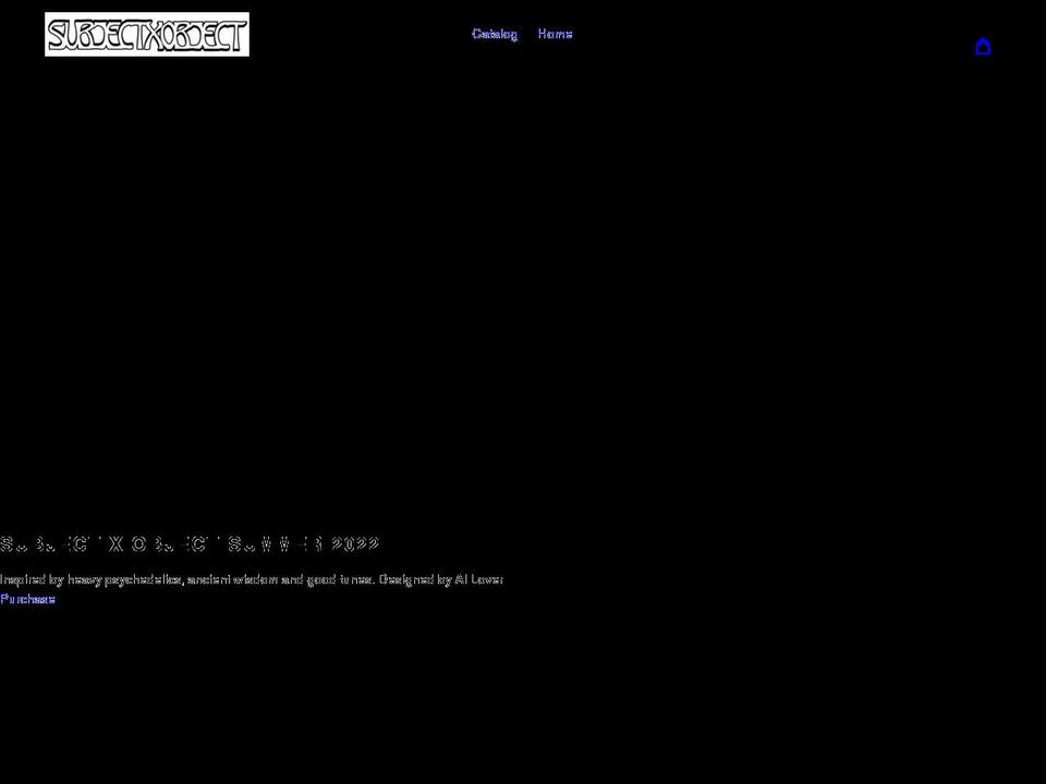 subjectxobject.myshopify.com shopify website screenshot