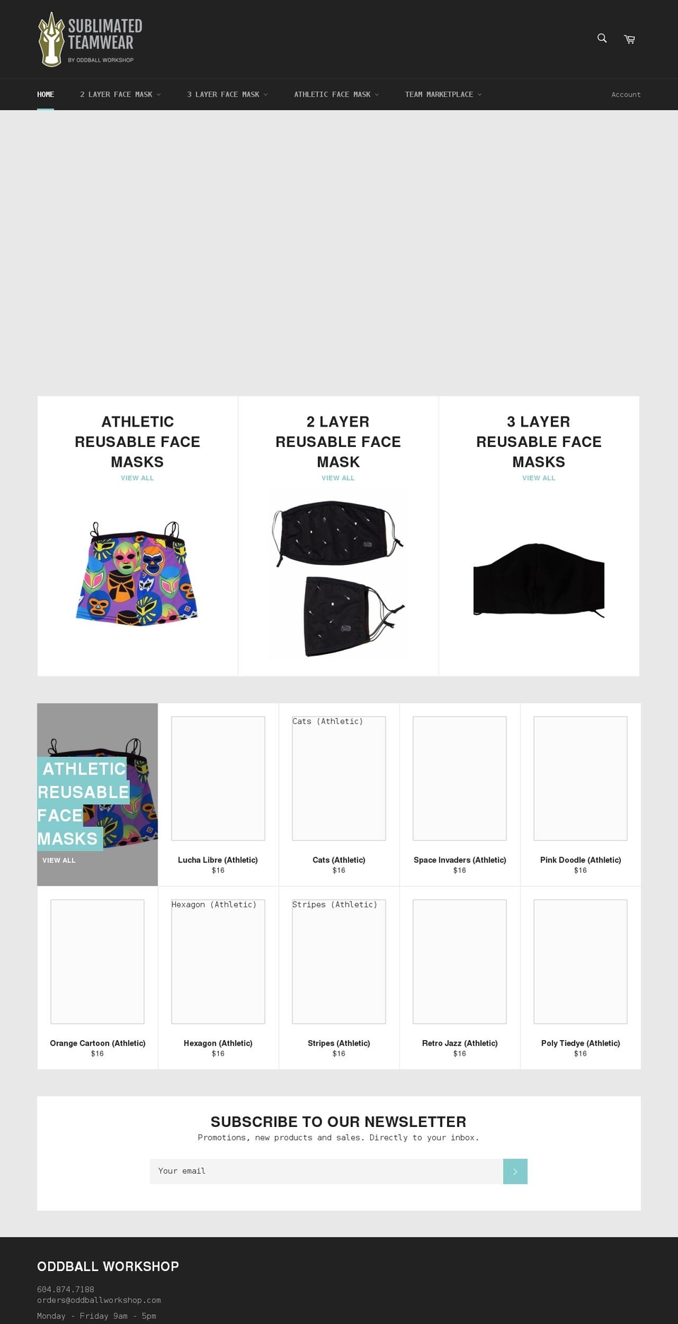 sublimatedteamwear.com shopify website screenshot