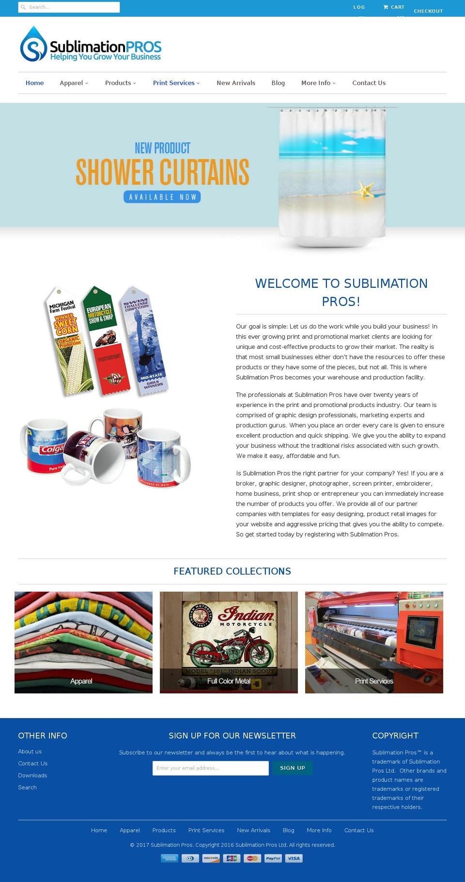 sublimationpros.com shopify website screenshot