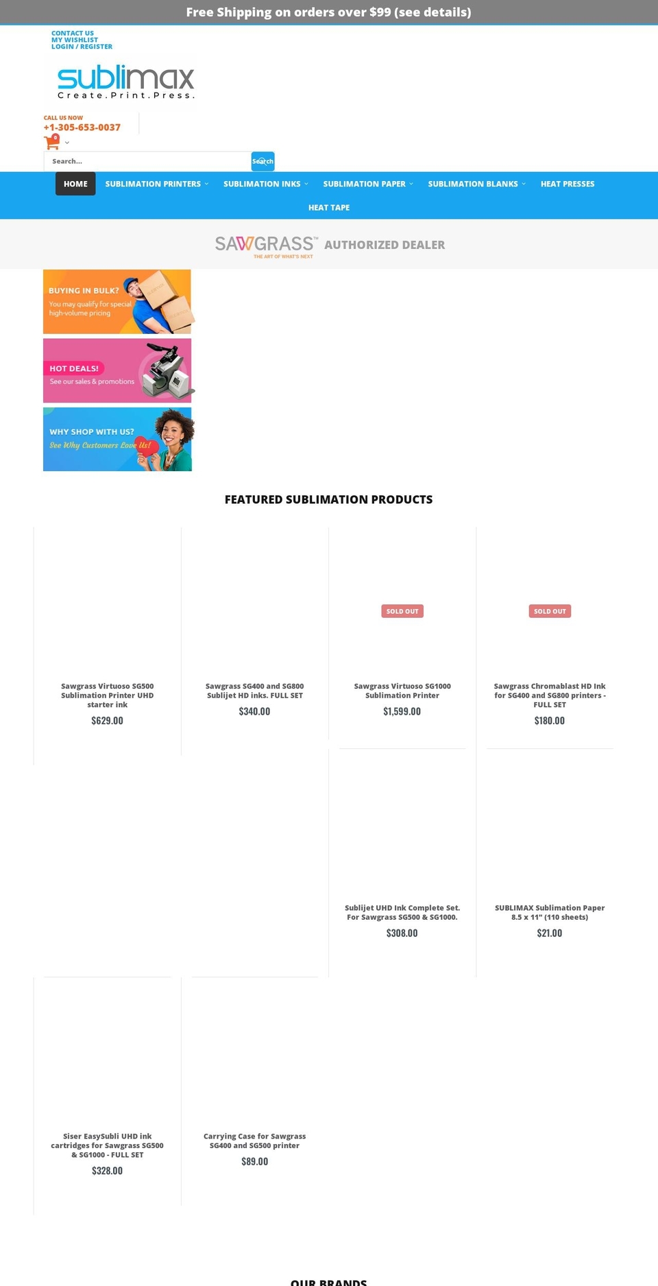 sublimax.com shopify website screenshot