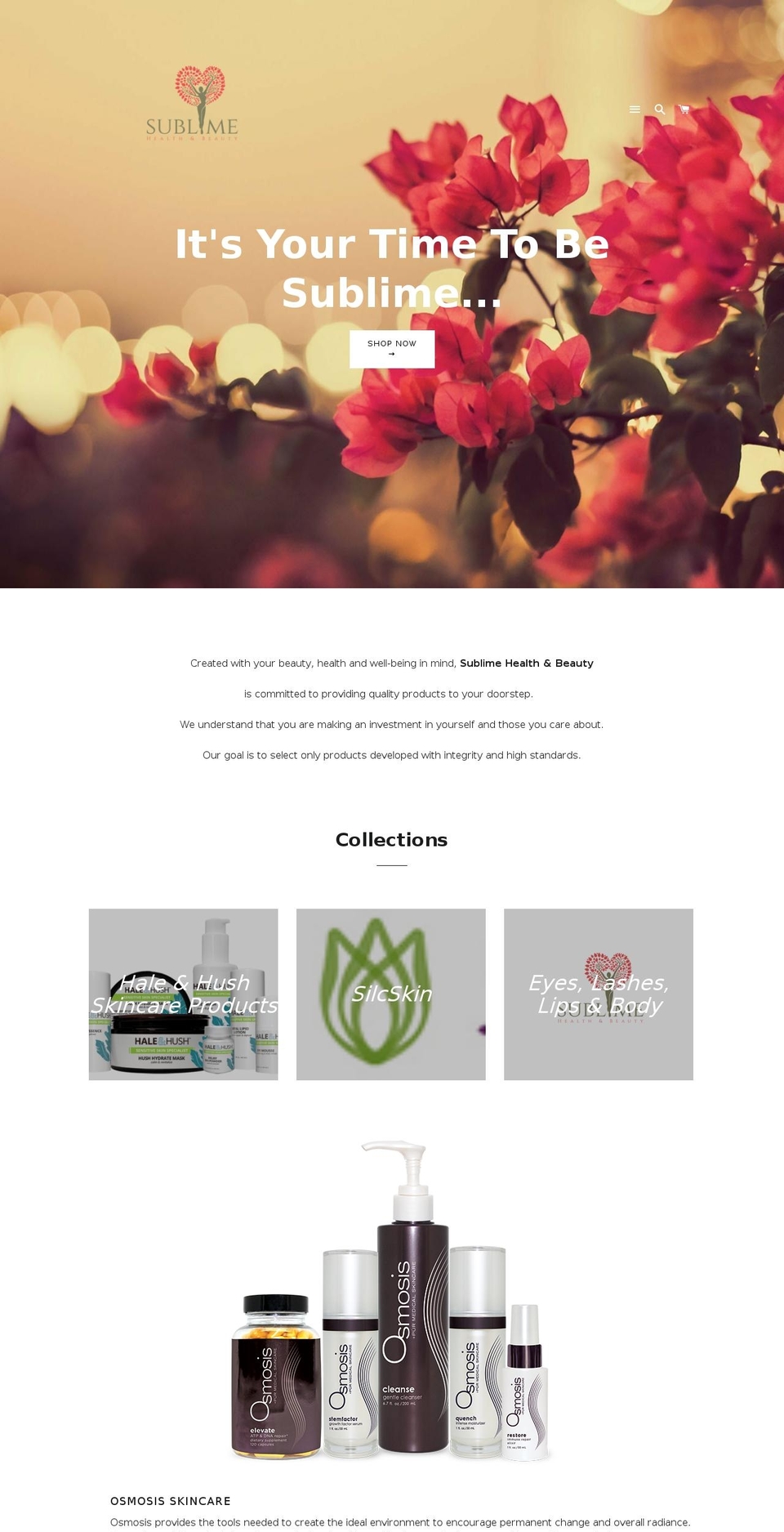 sublimehealthandbeauty.com shopify website screenshot