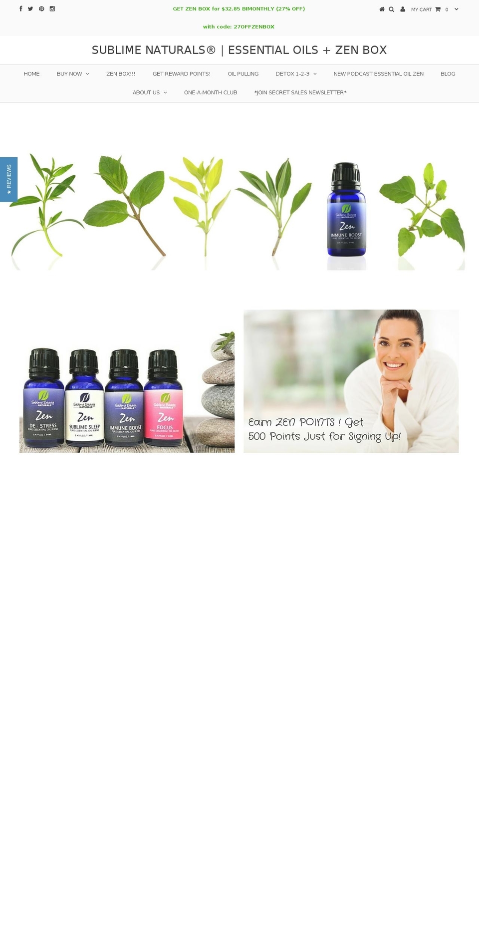 sublimenaturals.com shopify website screenshot