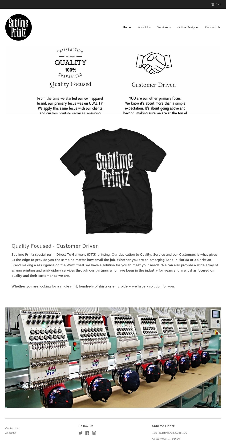 sublimeprintz.com shopify website screenshot