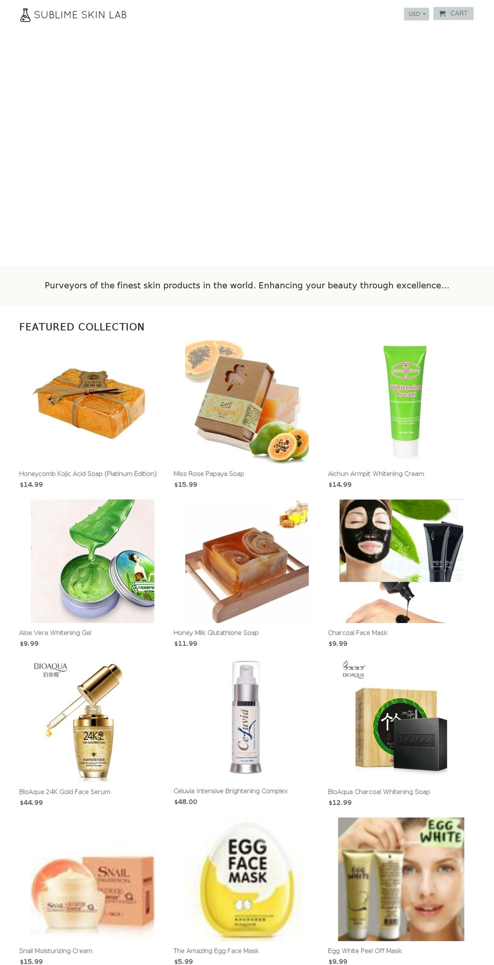 sublimeskinlab.com — Shopify storefront screenshot