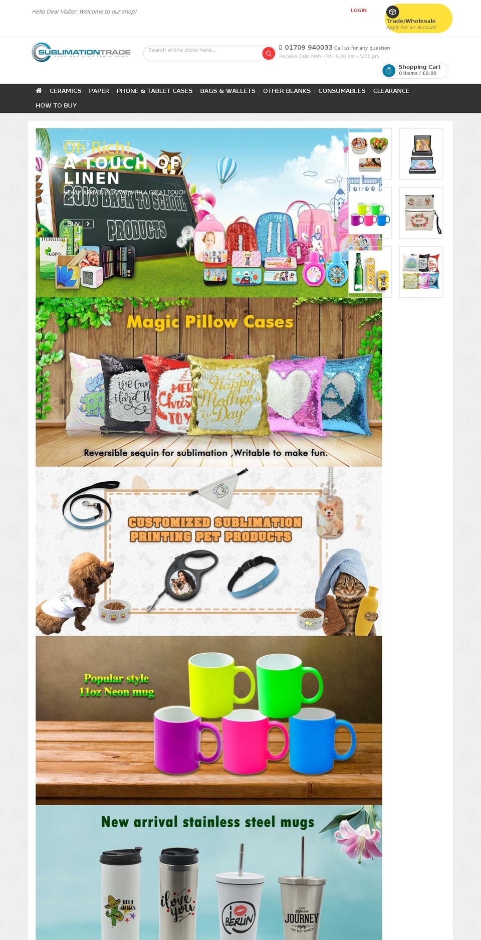 sublitrade.com — Shopify storefront screenshot