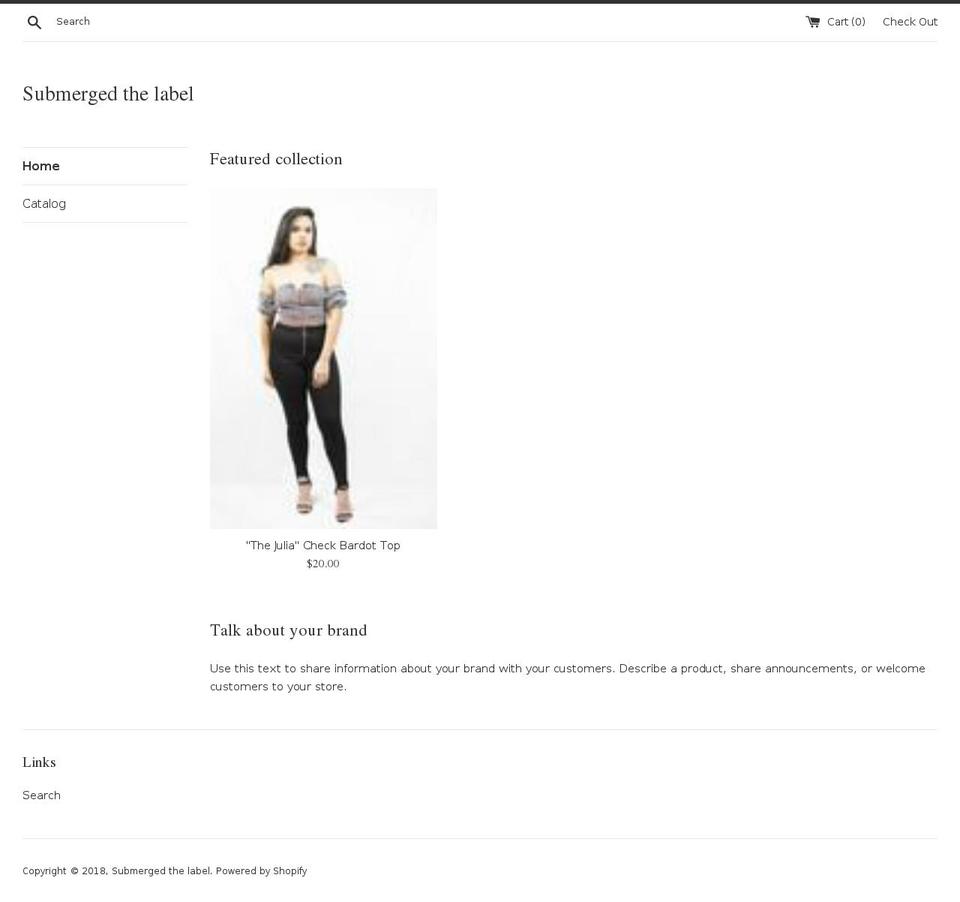 submergedthelabel.com — Shopify storefront screenshot