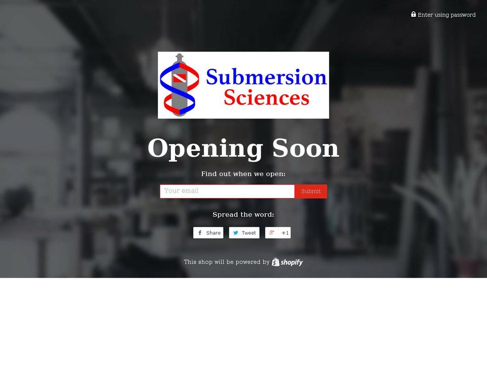 submersionsciences.com shopify website screenshot