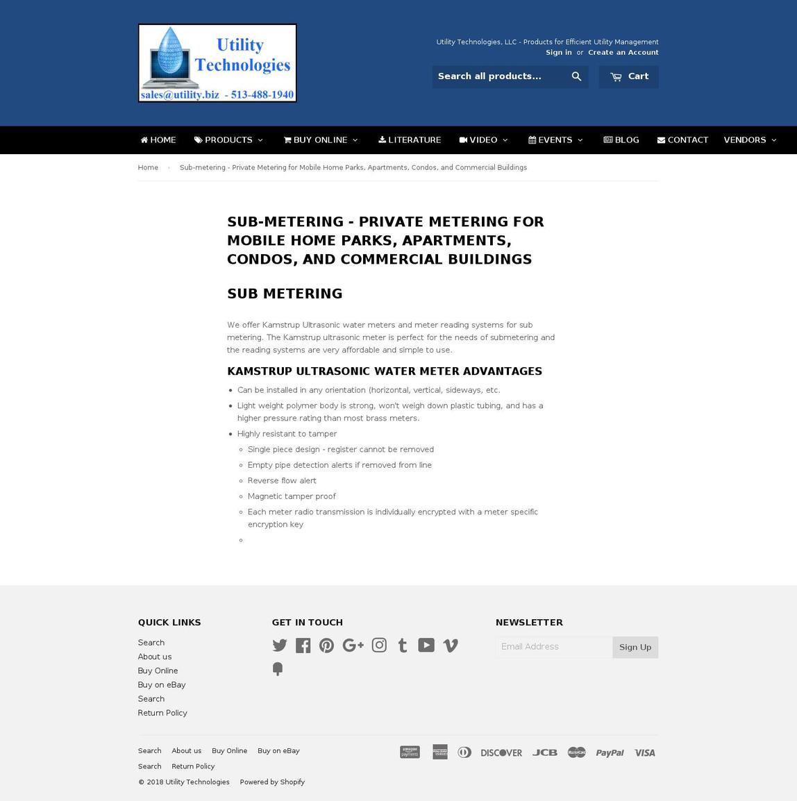 submeters.org shopify website screenshot