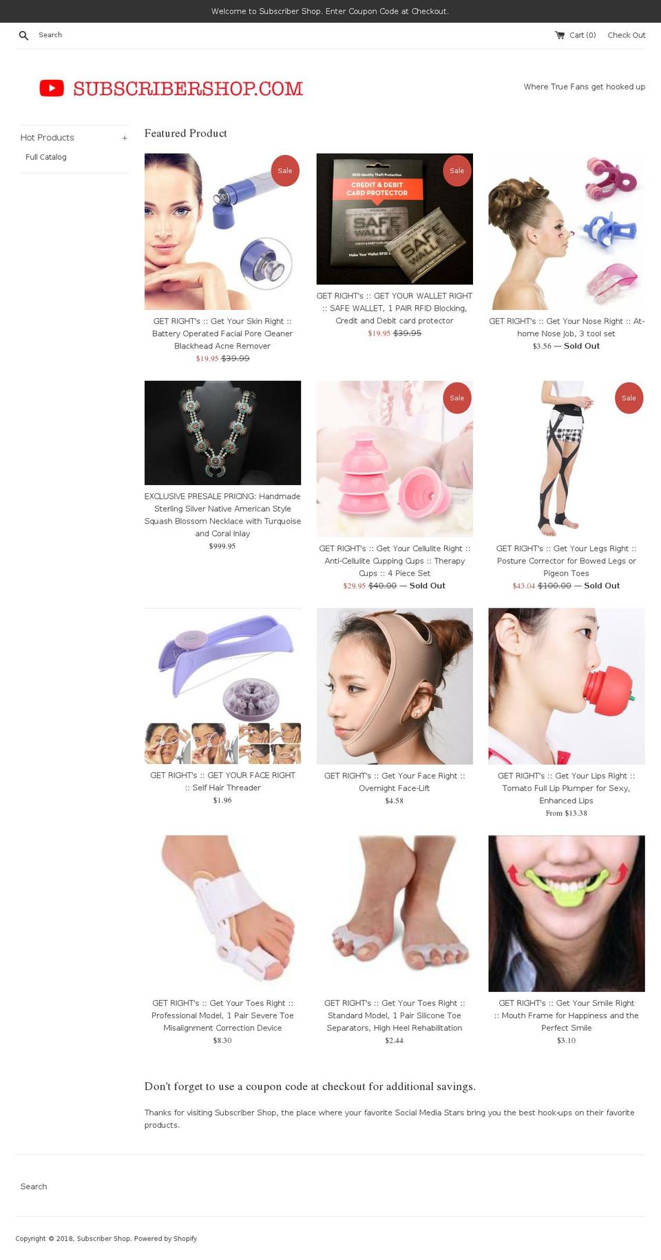 subscribershop.com shopify website screenshot