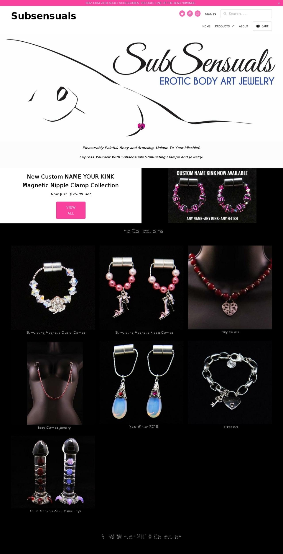 subsensuals.com — Shopify storefront screenshot