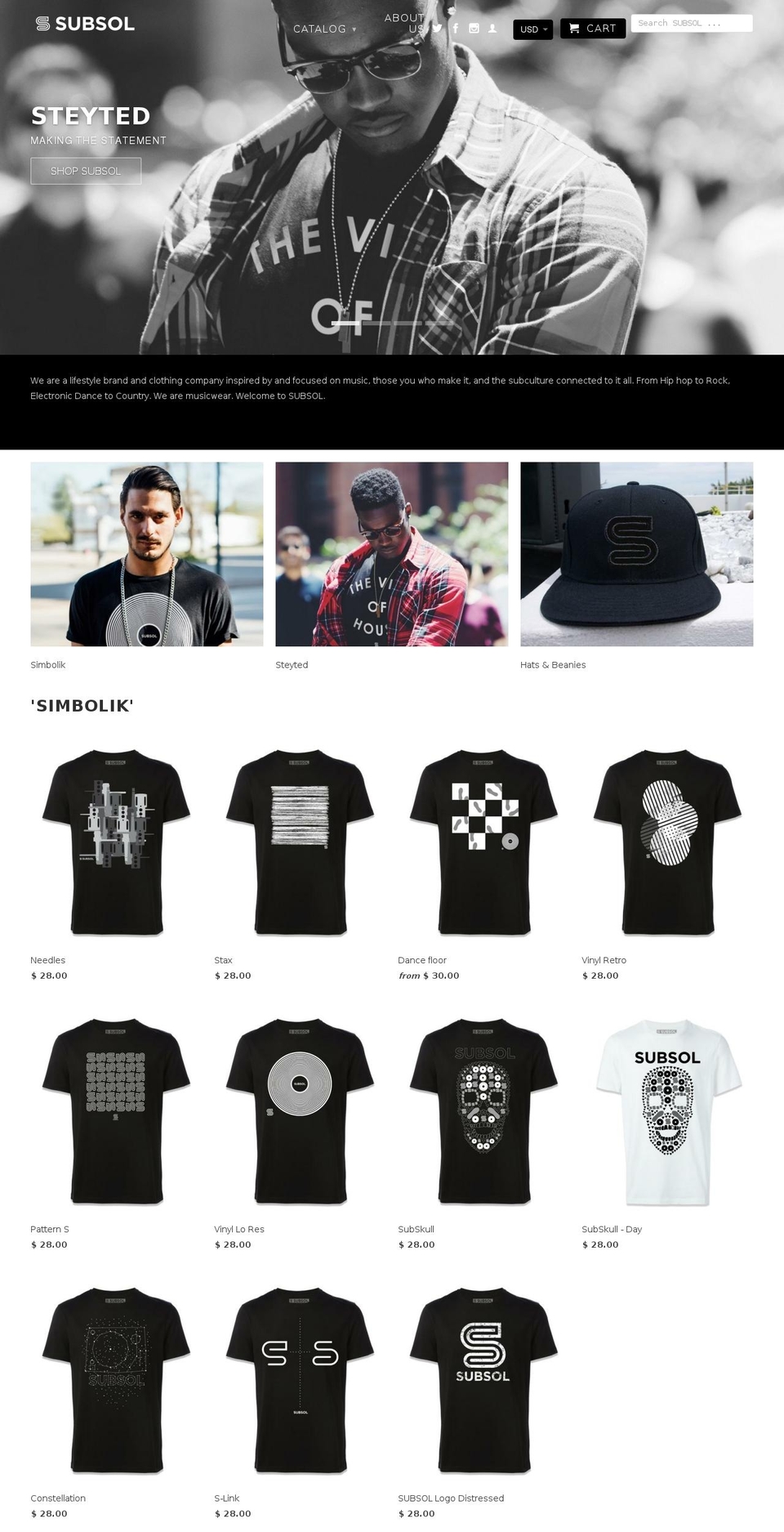 subsolclothing.com shopify website screenshot