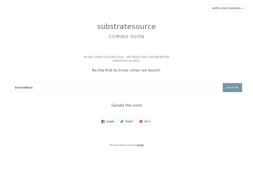 substratesource.com shopify website screenshot