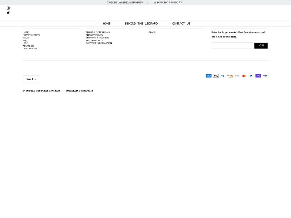 now Shopify theme site example subtlegestures.com