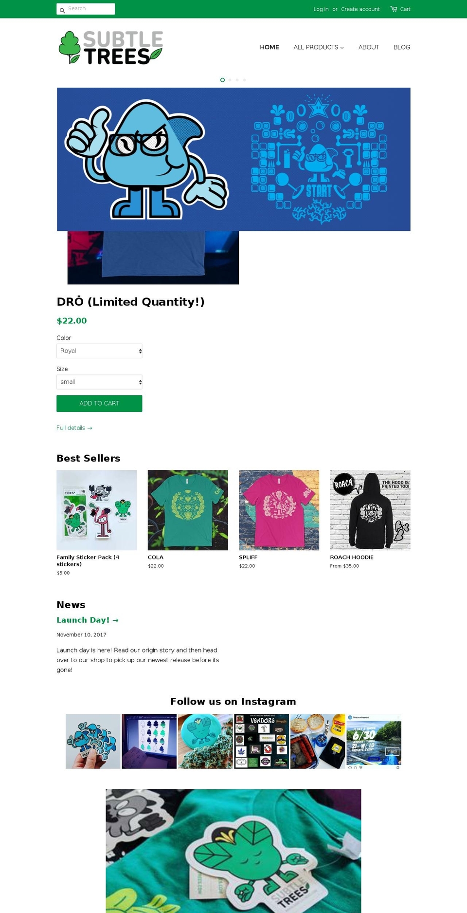 subtletrees.com — Shopify storefront screenshot