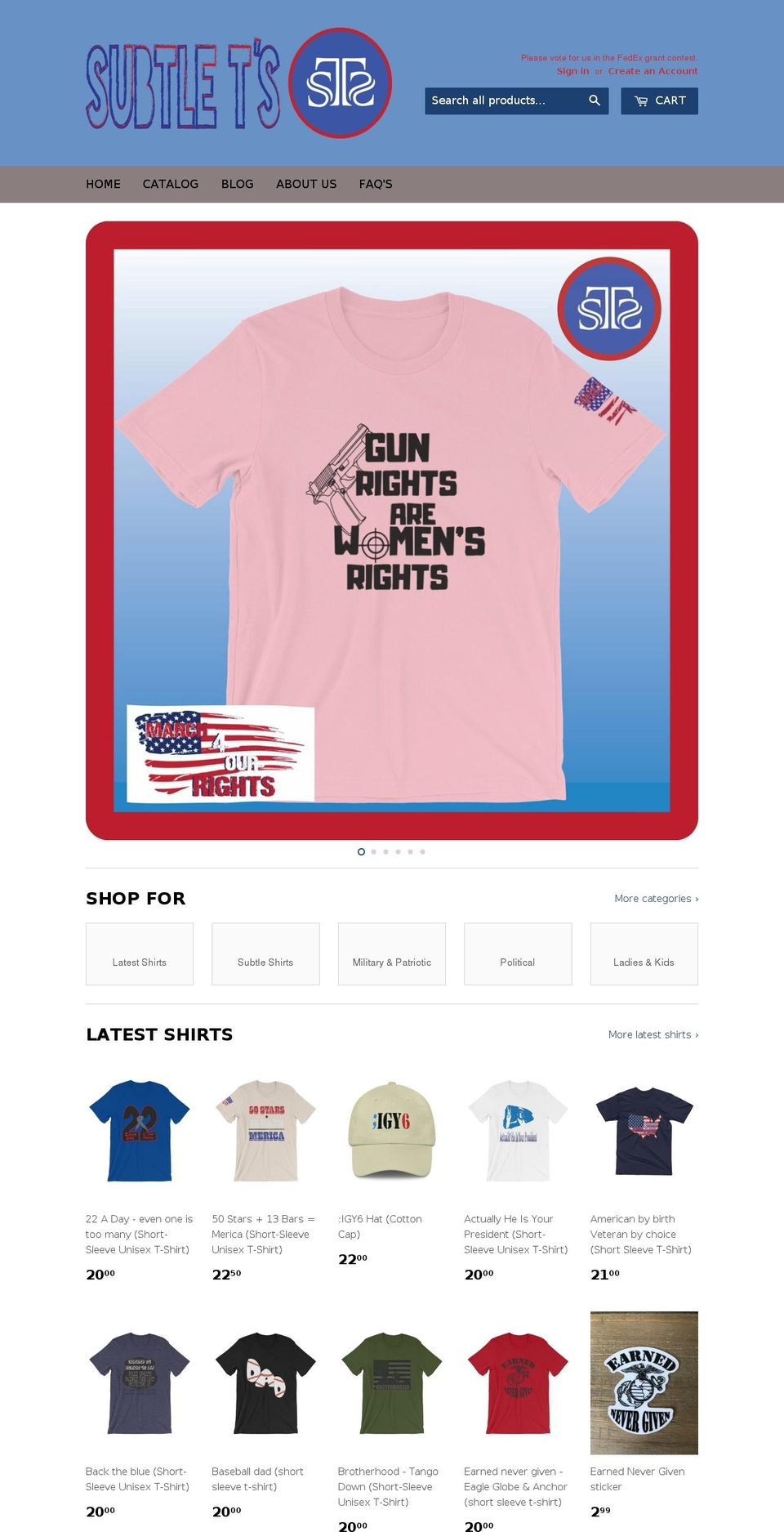 subtletshirts.net shopify website screenshot