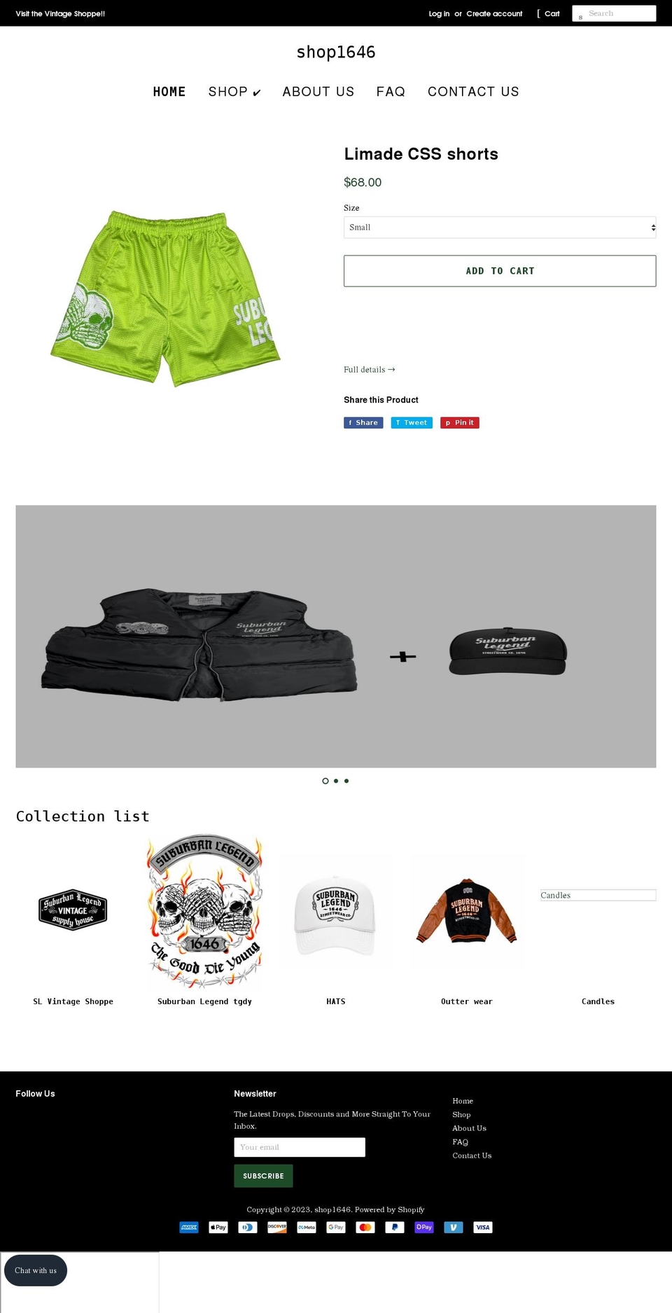 suburbanlegend1646.com shopify website screenshot
