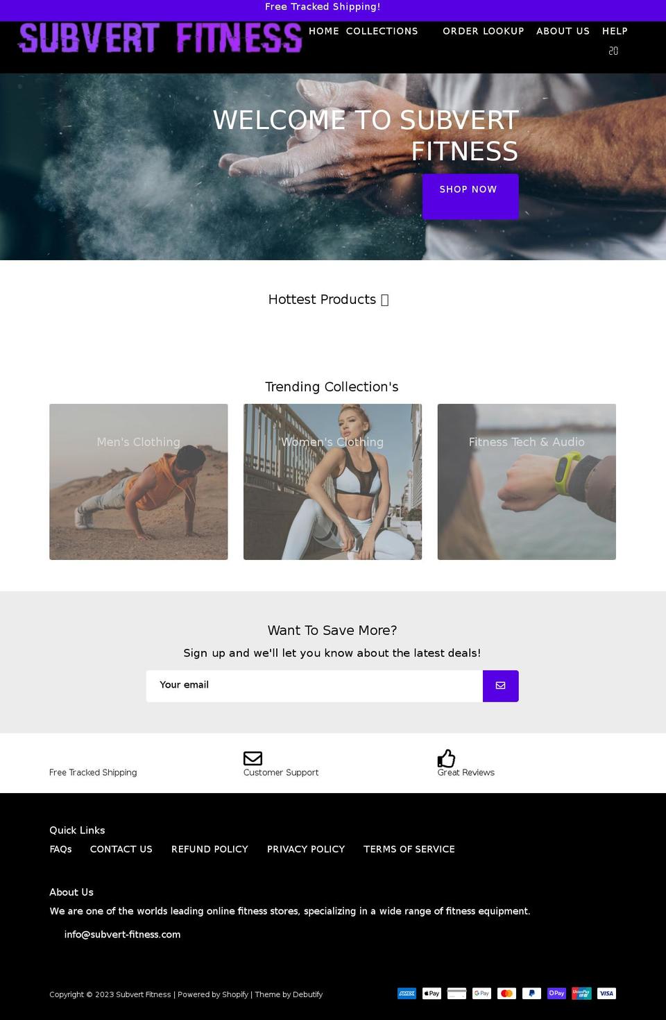 subvert-fitness.com shopify website screenshot