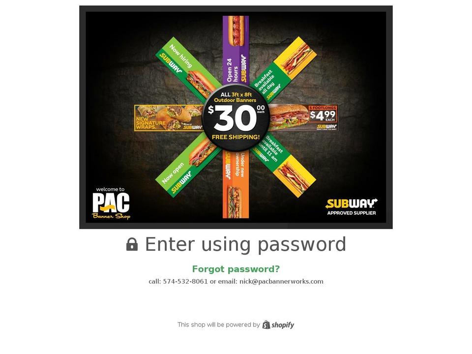 subwaybannershop.com — Shopify storefront screenshot